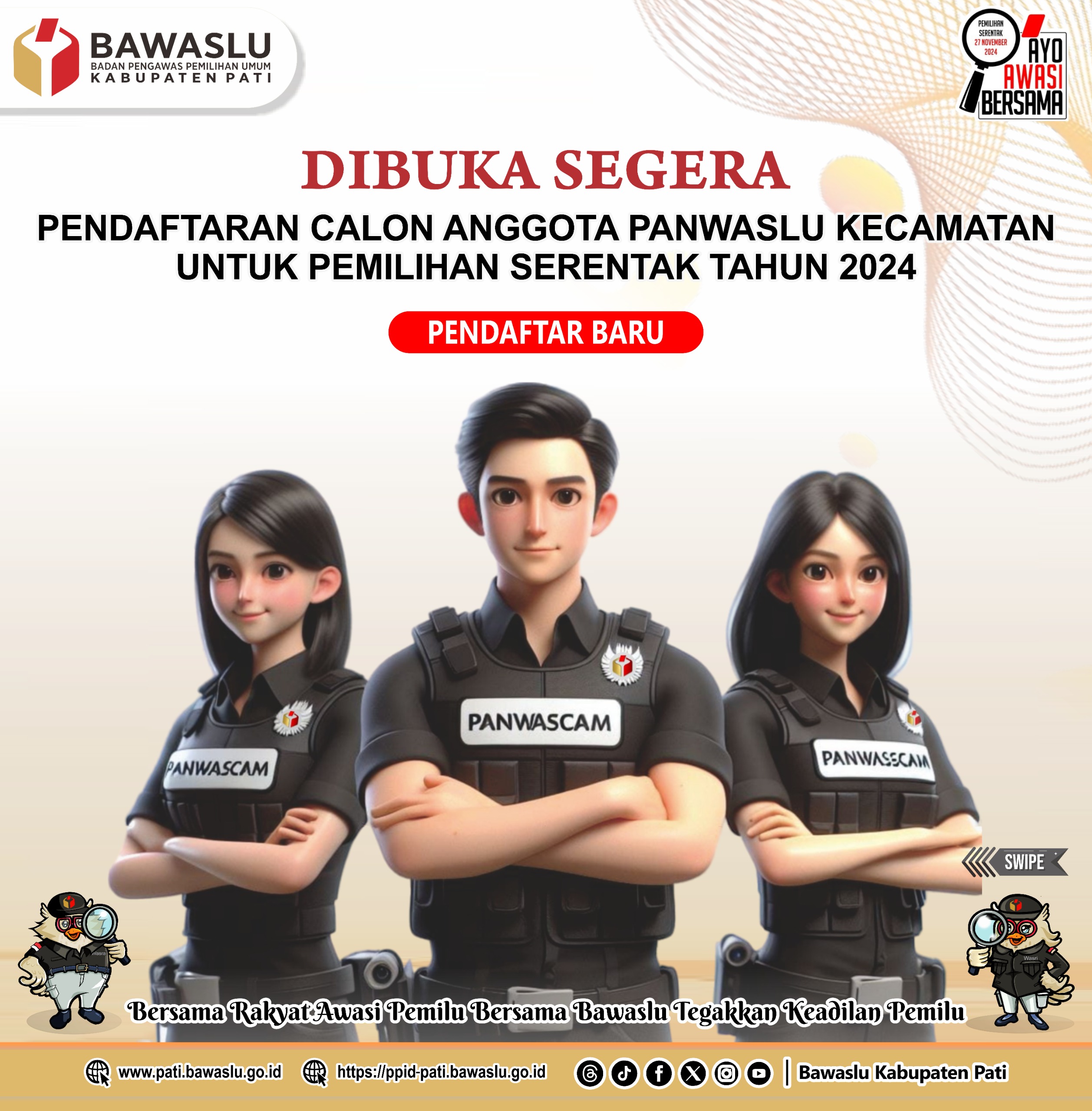 Pengumuman Pendaftaran Panwascam 