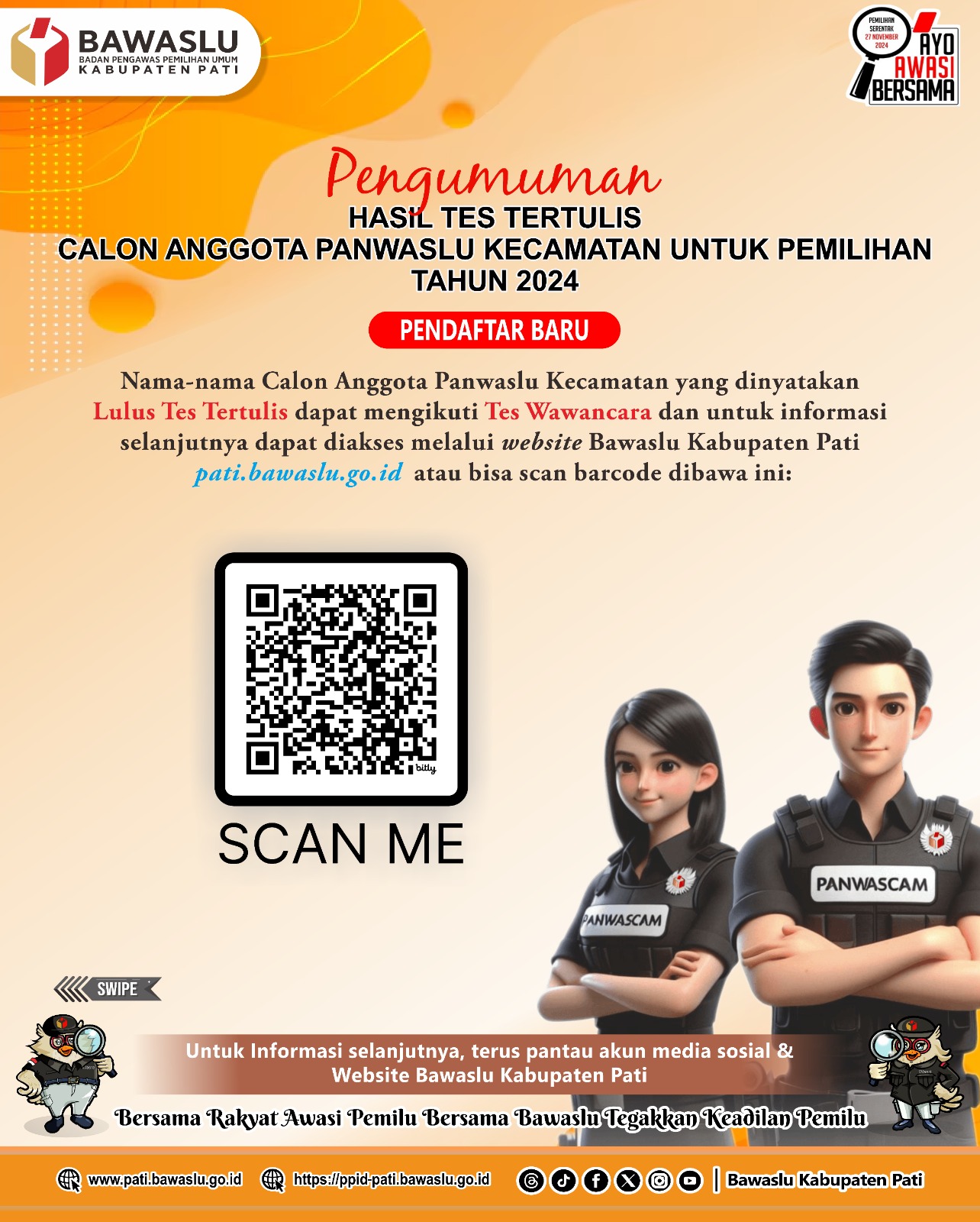 Pengumuman Hasil Tes Tertulis Seleksi