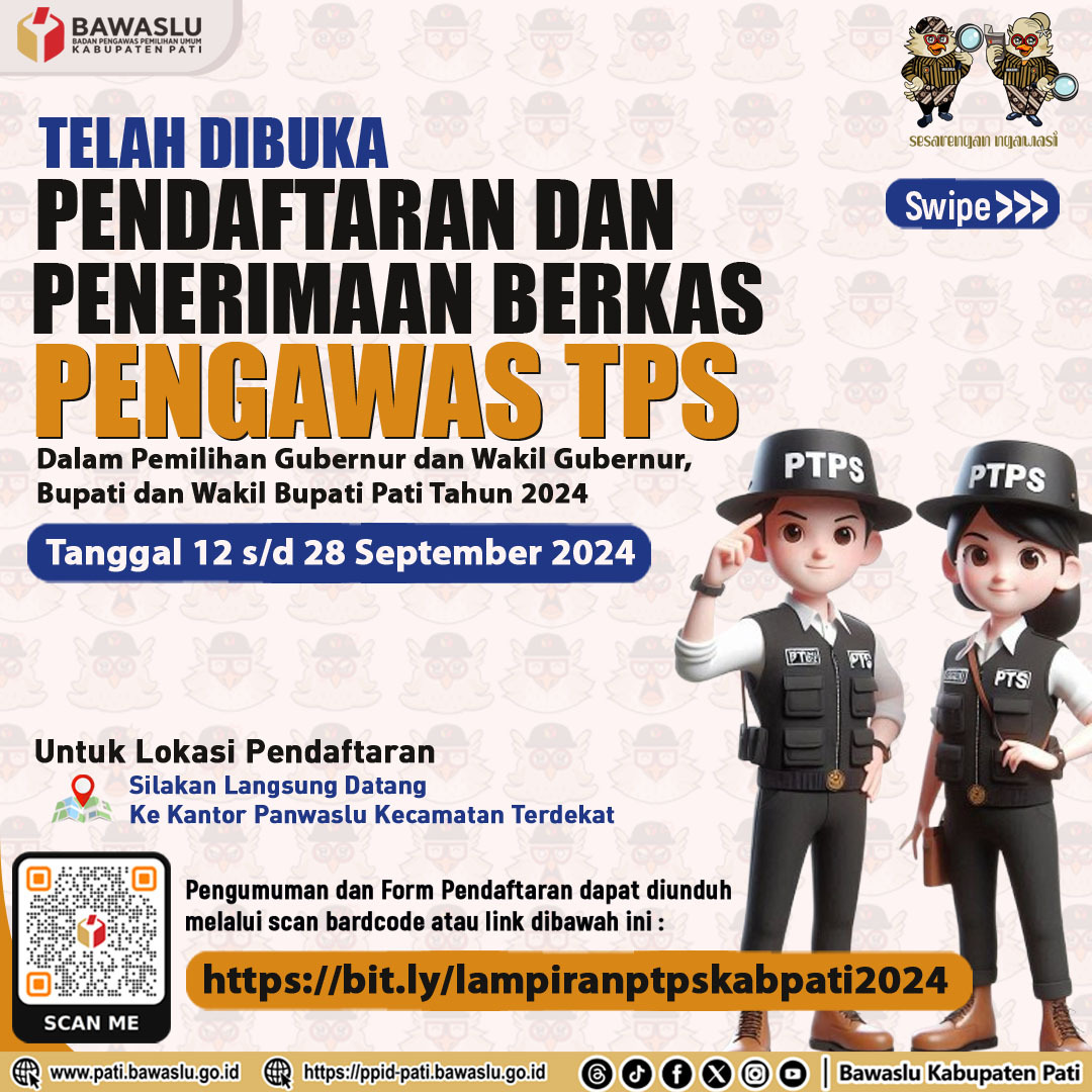 Pendaftaran PTPS Untuk Pemilihan Gubernur dan Wakil Gubernur, Bupati dan Wakil Bupati Pati Tahun 2024