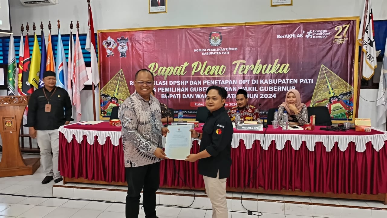 Bawaslu Pati Menerima BA Rekapitulasi DPT