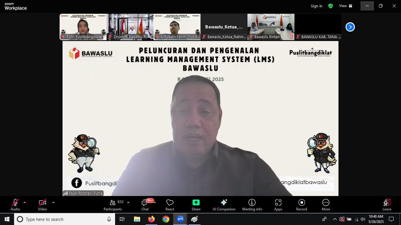 Anggota Bawaslu Herwyn JH Malonda dalam dalam Peluncuran dan Pengenalan Learning Management System (LMS) Bawaslu: Transformasi Pembelajaran Berbasis Teknologi, secara daring pada Rabu (28/5/2025).