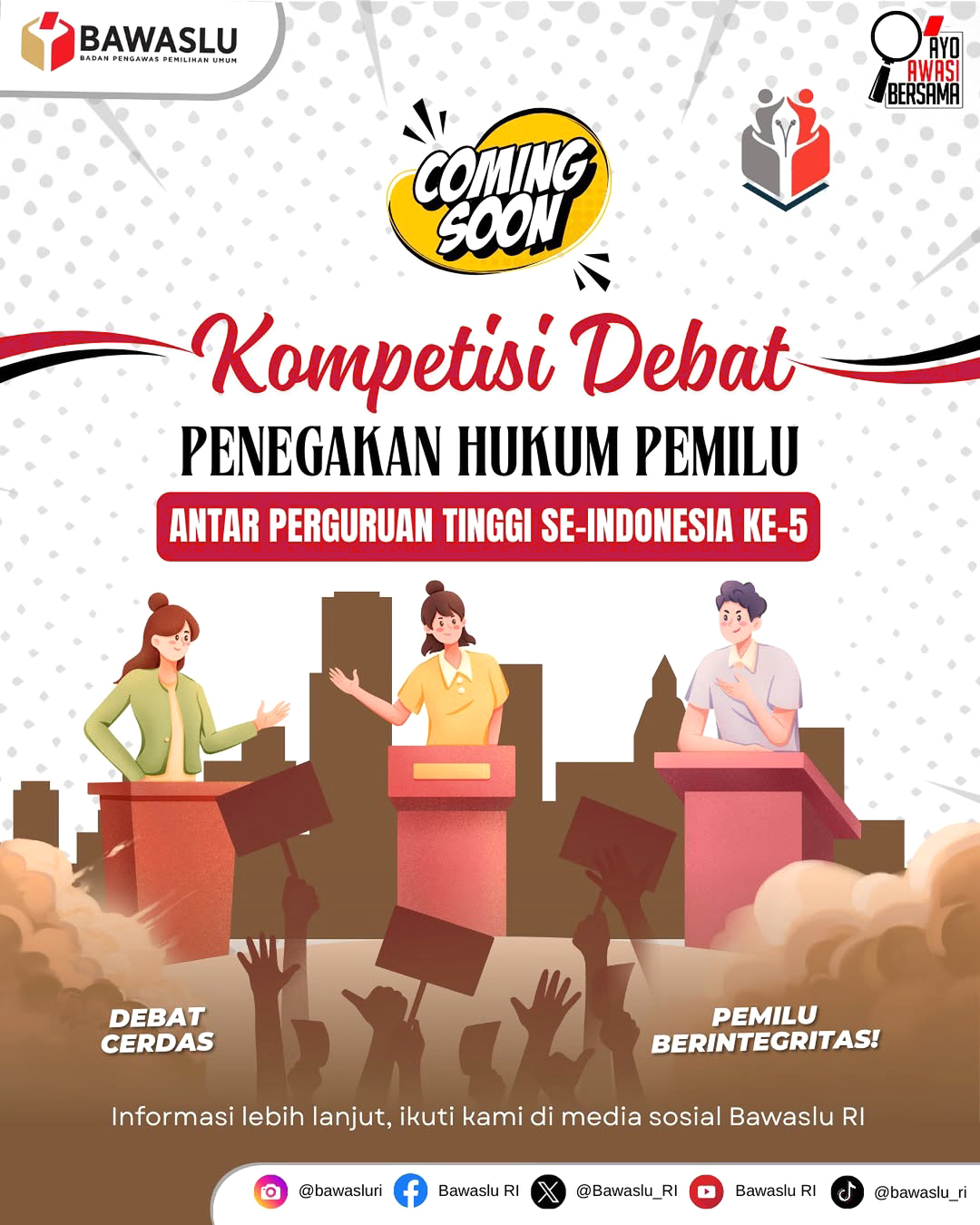 Bawaslu Gelar Kompetisi Debat Penegakan Hukum Pemilu V Tahun 2025