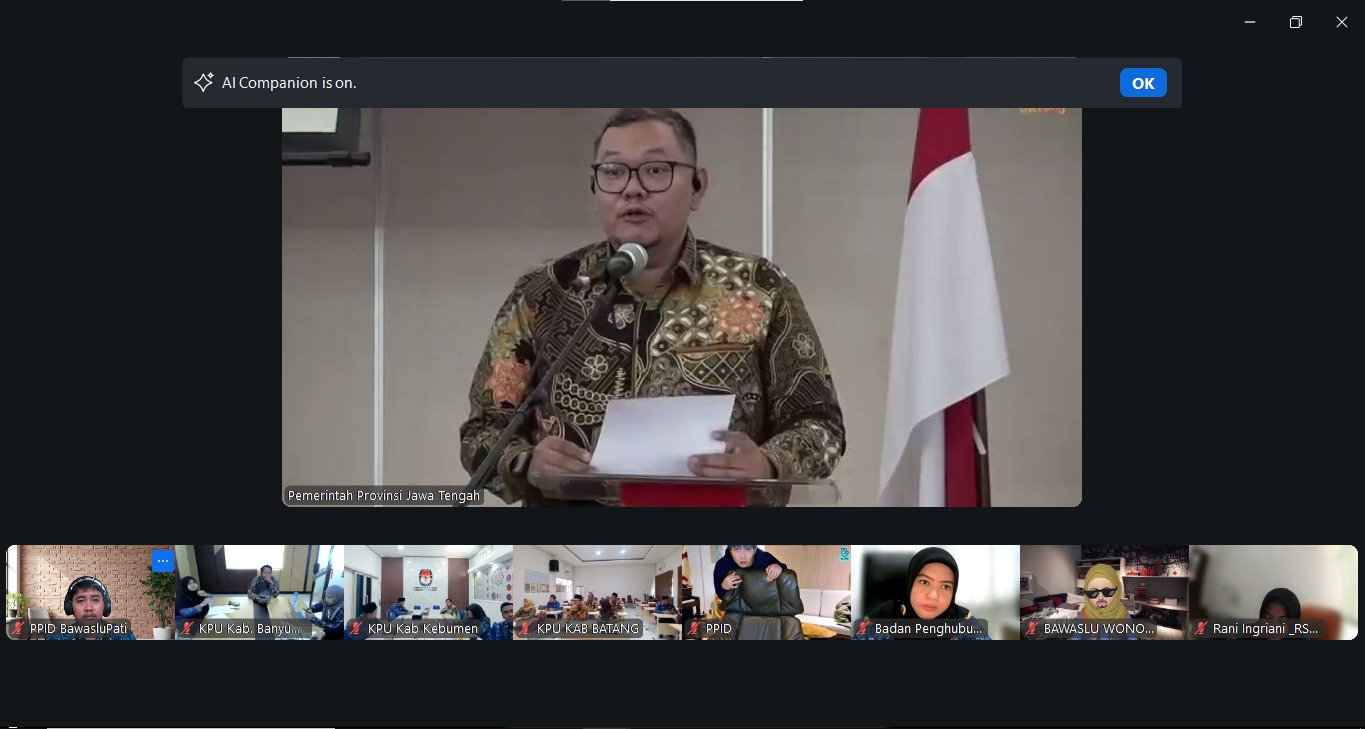 Tingkatkan Layanan Digital, Bawaslu Pati Ikuti Bimtek Monev Keterbukaan Informasi Publik 2026