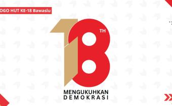 Dokumentasi visual identitas HUT ke-18 Bawaslu yang tercantum dalam panduan resmi