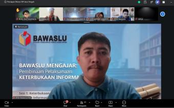 Bawaslu Pati Ikuti Diskusi Persiapan Monitoring dan Evaluasi Keterbukaan Informasi Publik Jawa Tengah